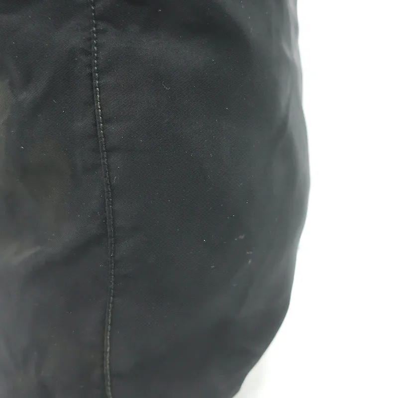 Vintage Prada Tessuto Nylon Medium Top-Zip Shoulder Bag Black