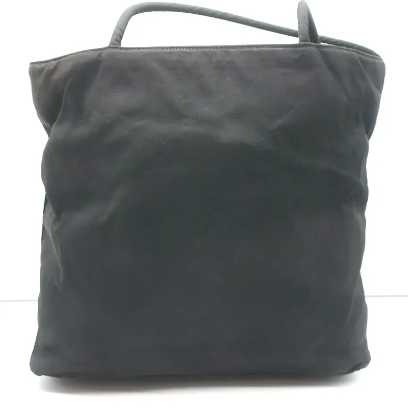 Vintage Prada Tessuto Nylon Medium Top-Zip Shoulder Bag Black