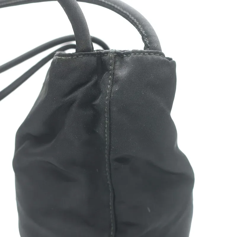 Vintage Prada Tessuto Nylon Small Shoulder Bag Black
