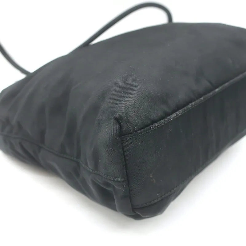 Vintage Prada Tessuto Nylon Small Shoulder Bag Black