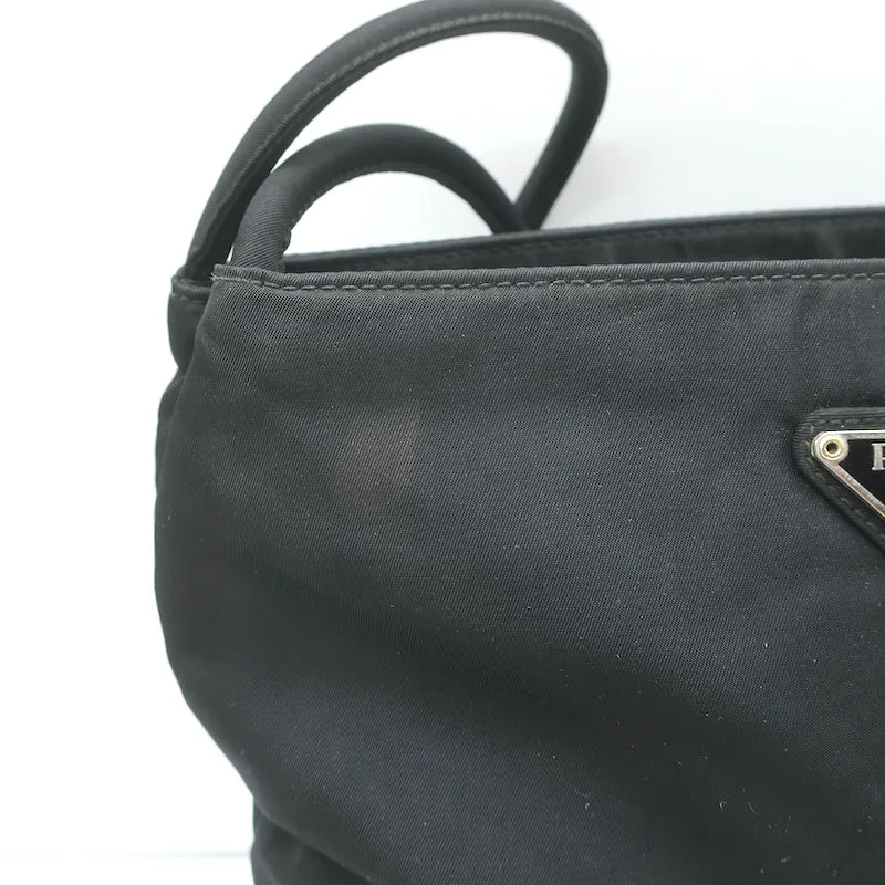 Vintage Prada Tessuto Nylon Small Shoulder Bag Black