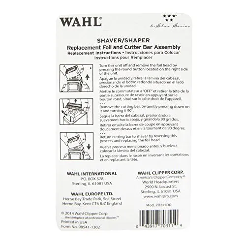 Wahl Professional Five Star Series #7031-100 Replacement Foil and Cutter Bar Assembly – Red & Gold – Super Close