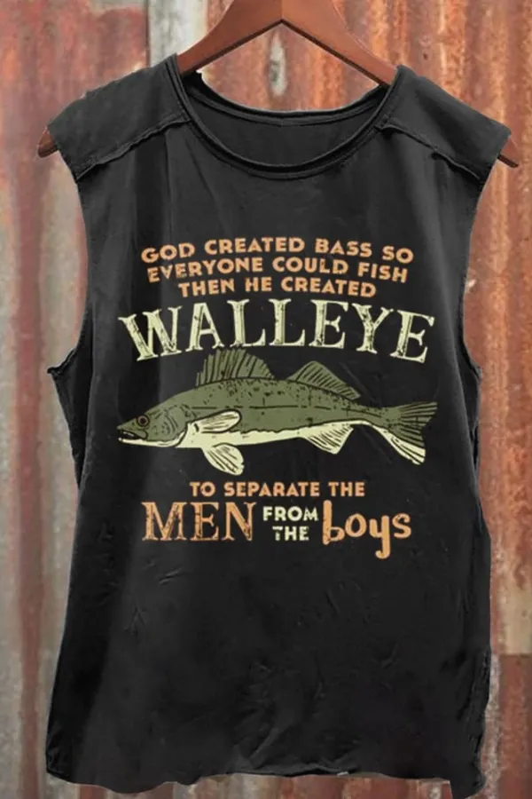Walleye To Separate The Art Print 100 % Baumwolle Casual Tank Top