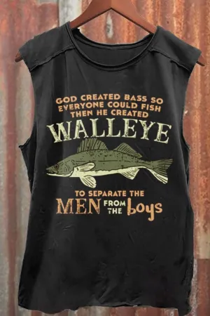 Walleye To Separate The Art Print 100 % Baumwolle Casual Tank Top