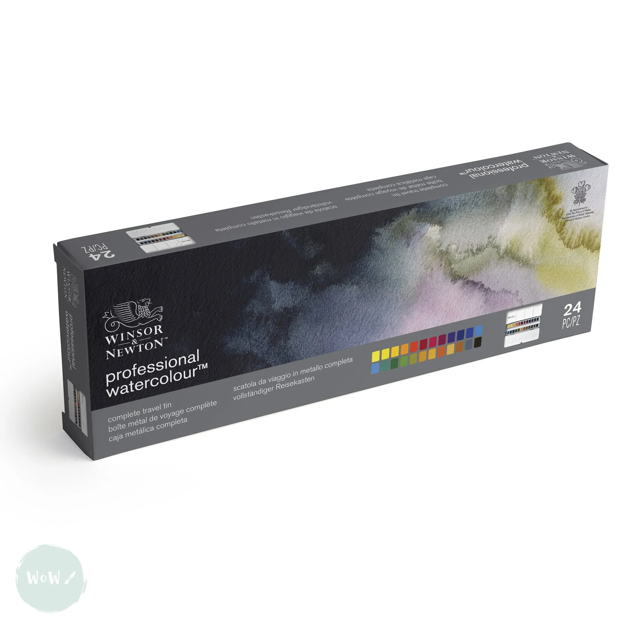 Watercolour Paint Sets - Winsor & Newton PROFESSIONAL - COMPLETE TRAVEL TIN - 24 Half Pans