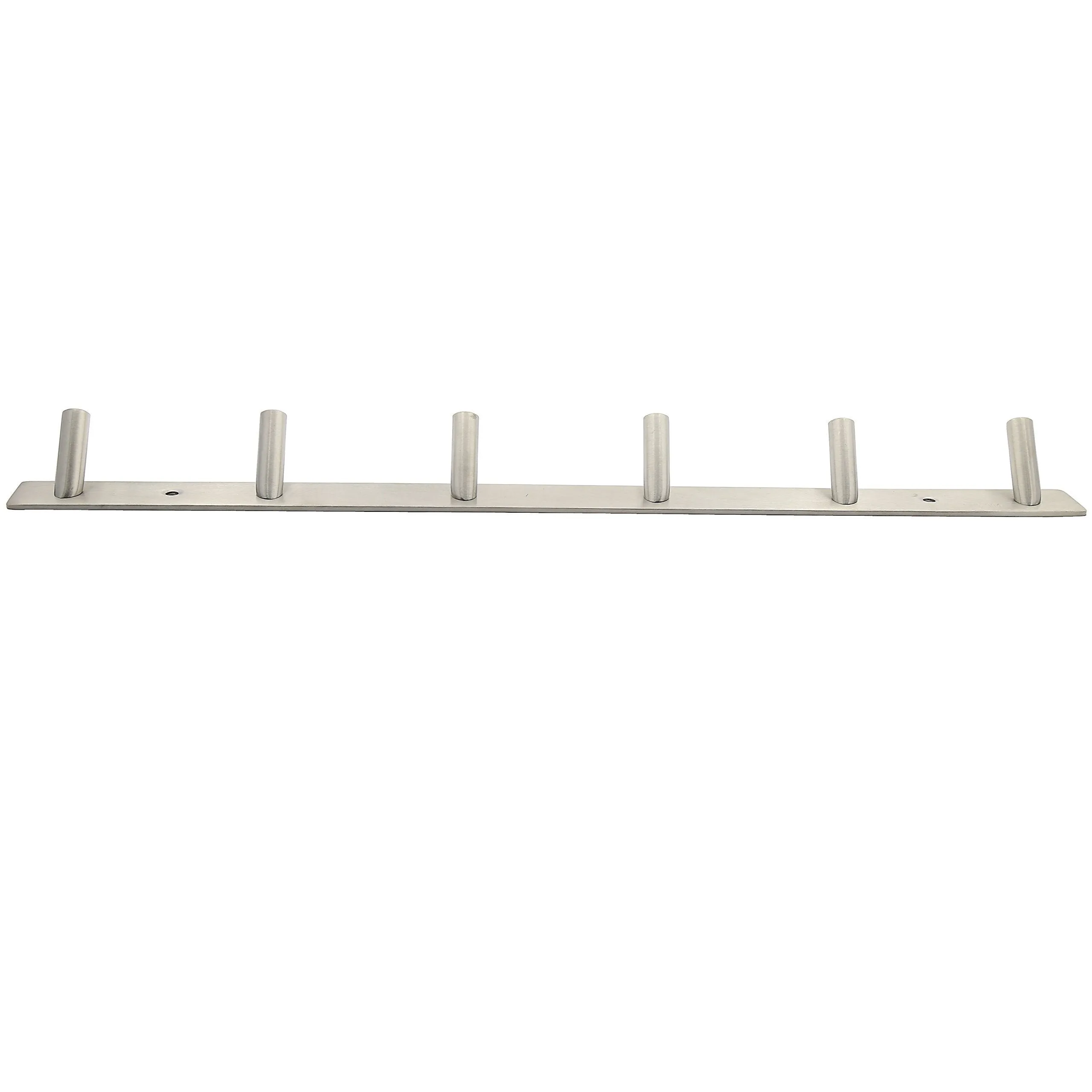 WEBI 2 Set V SUS 304 Modern 6-Hook Hat Bath Towel Coat Hooks Robe Garment Rack Hanger Rail Holder, Screw Wall Mount Closet Clothing Bathroom Garage Home Storage Organization, Brushed Nickel, V-YZG06-2