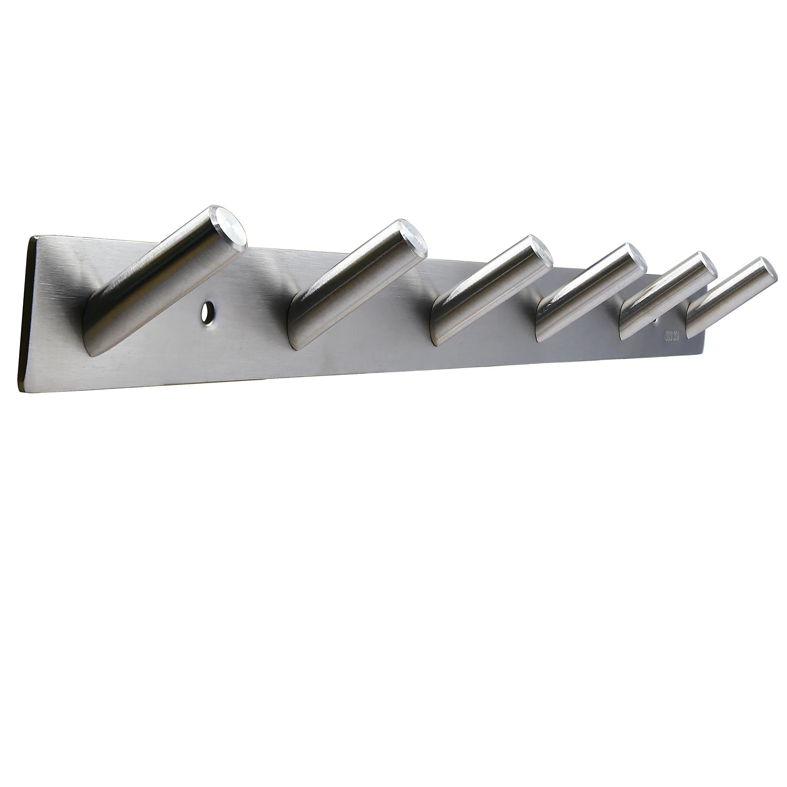 WEBI 2 Set V SUS 304 Modern 6-Hook Hat Bath Towel Coat Hooks Robe Garment Rack Hanger Rail Holder, Screw Wall Mount Closet Clothing Bathroom Garage Home Storage Organization, Brushed Nickel, V-YZG06-2