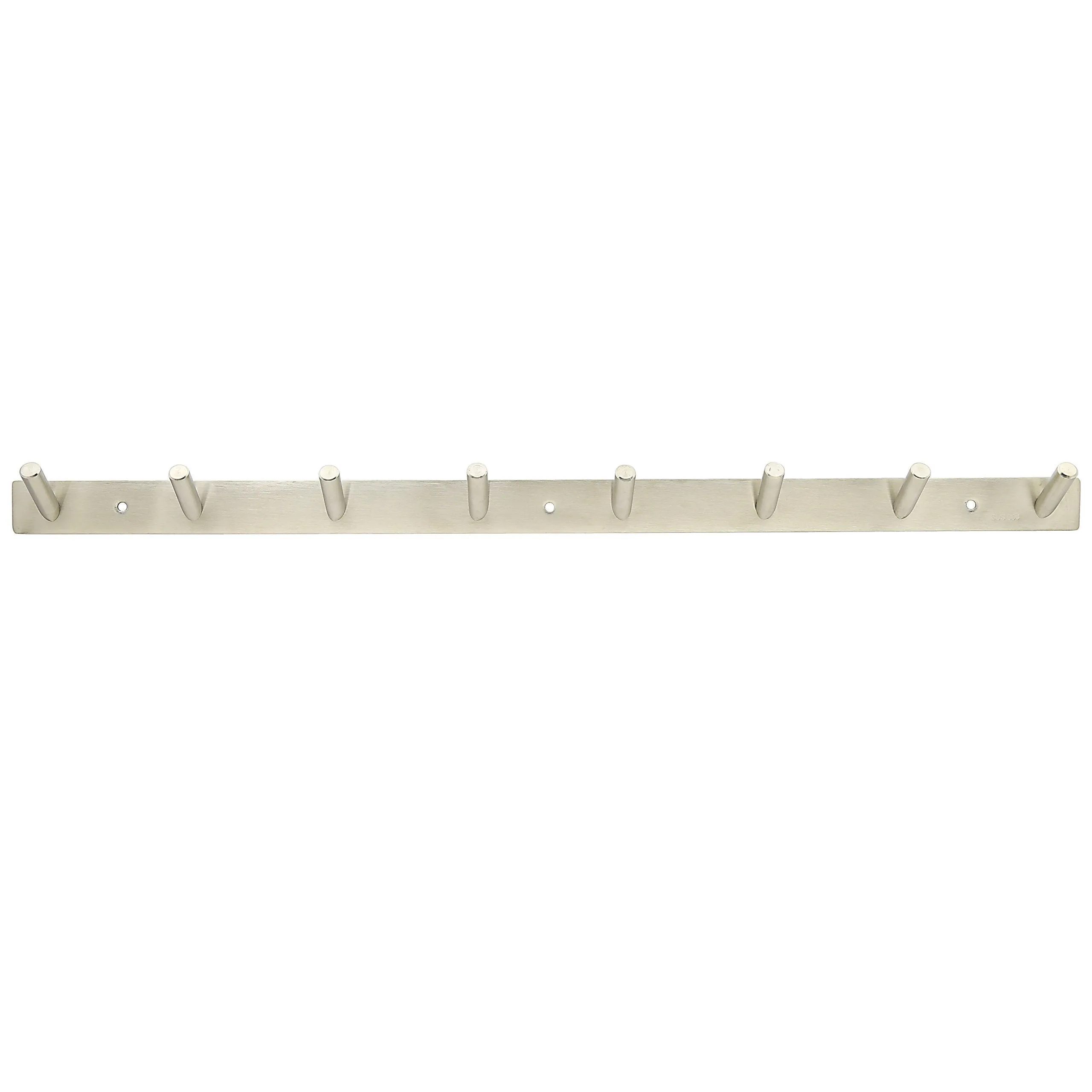 WEBI 2 Set V SUS 304 Modern 8-Hook Coat Hat Bath Towel Hooks Robe Garment Rack Hanger Rail Holder, Screw Wall Mount Closet Clothing Bathroom Garage Home Organization Storage, Brushed Nickel, V-YZG08-2