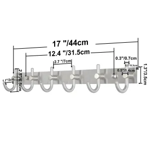 WEBI Coat Hooks, SUS 304 Heavy Duty Single Hat Kitchen Bath Towel Hook Robe Closet Clothes Hanger Rail Garment Rack Holder Home, Wall Mounted, Brushed Nickel
