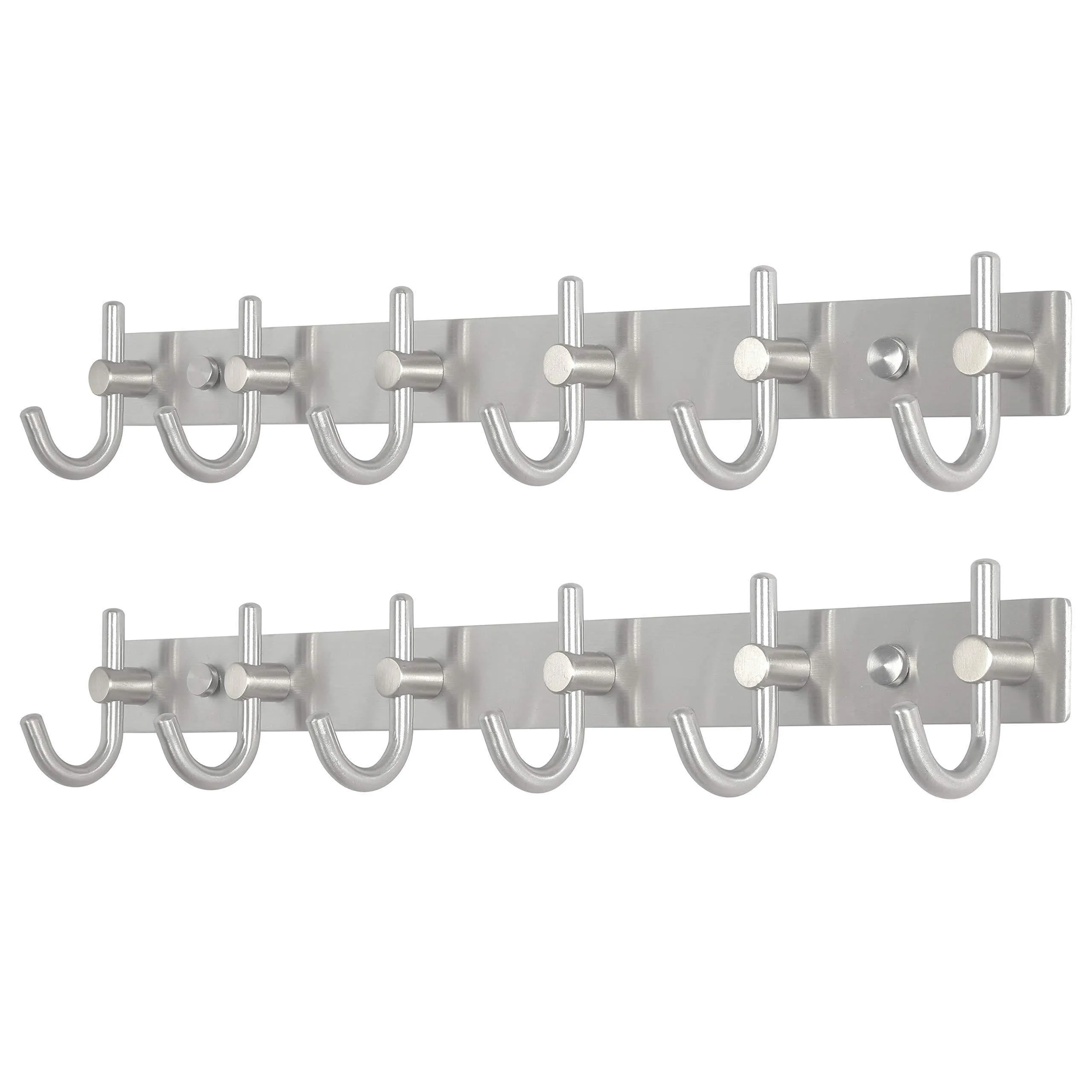 WEBI Coat Hooks, SUS 304 Heavy Duty Single Hat Kitchen Bath Towel Hook Robe Closet Clothes Hanger Rail Garment Rack Holder Home, Wall Mounted, Brushed Nickel