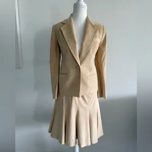 Wendy Harrison Beverly Hills Elegant Tan Blazer and Skirt Set.