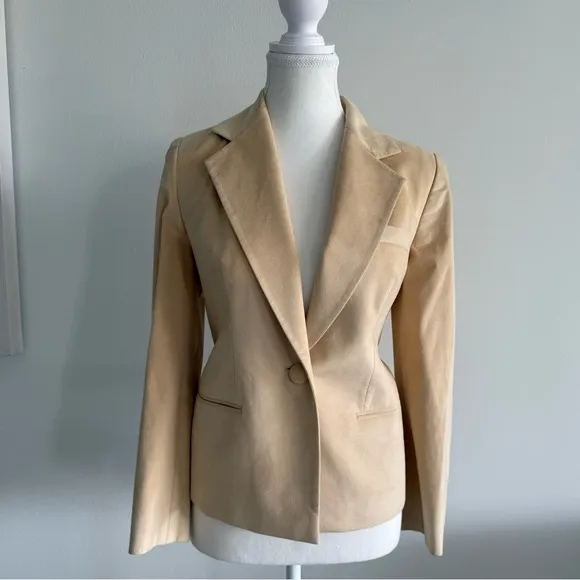 Wendy Harrison Beverly Hills Elegant Tan Blazer and Skirt Set.