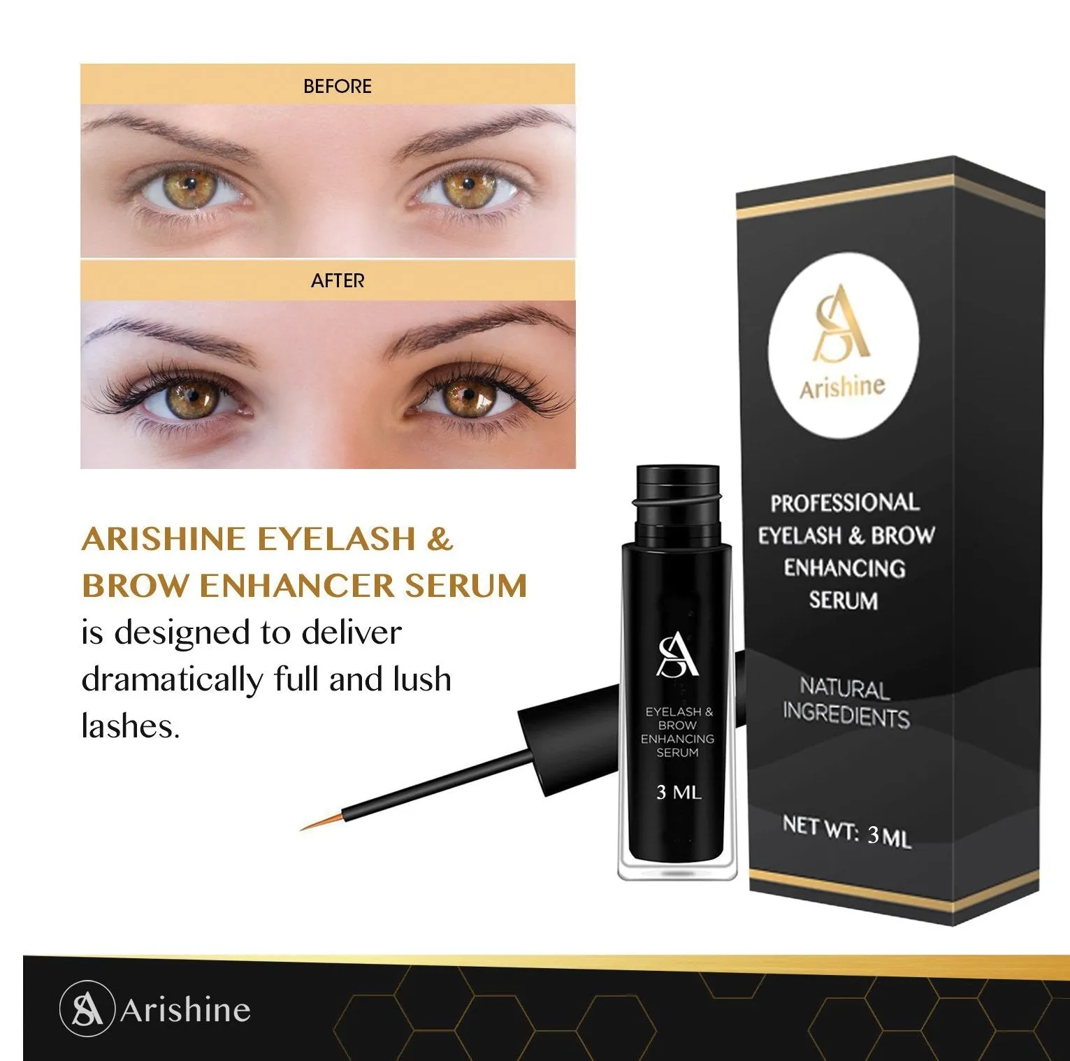 Wholesale Arishine Professional Eyelash & Brow Enhancing Serum (3 ml)