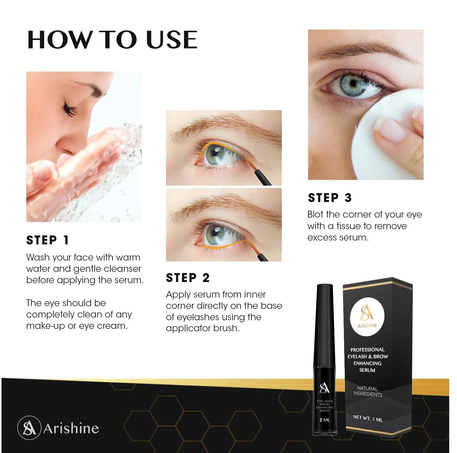 Wholesale Arishine Professional Eyelash & Brow Enhancing Serum (3 ml)