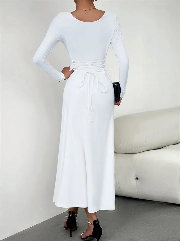 Women's Classy Plain Banquet Waisted Dresses