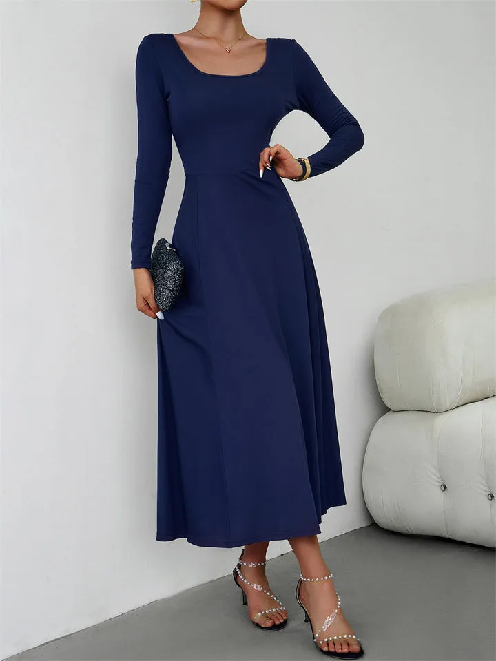 Women's Classy Plain Banquet Waisted Dresses