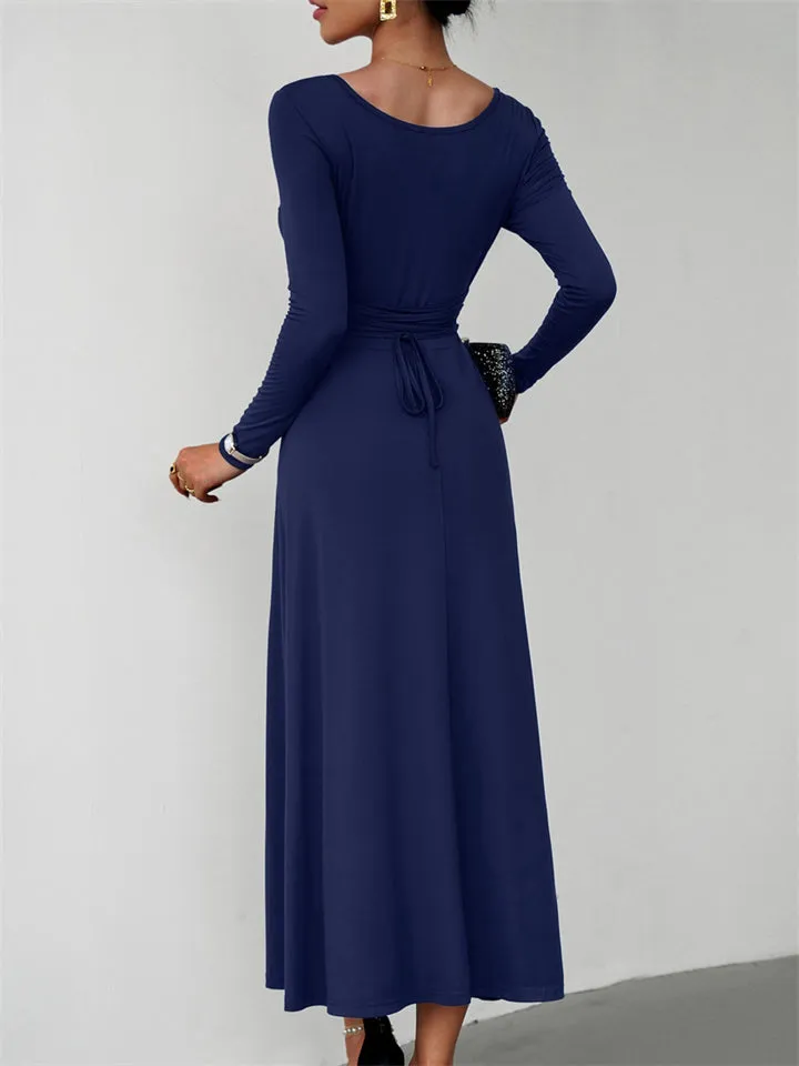 Women's Classy Plain Banquet Waisted Dresses
