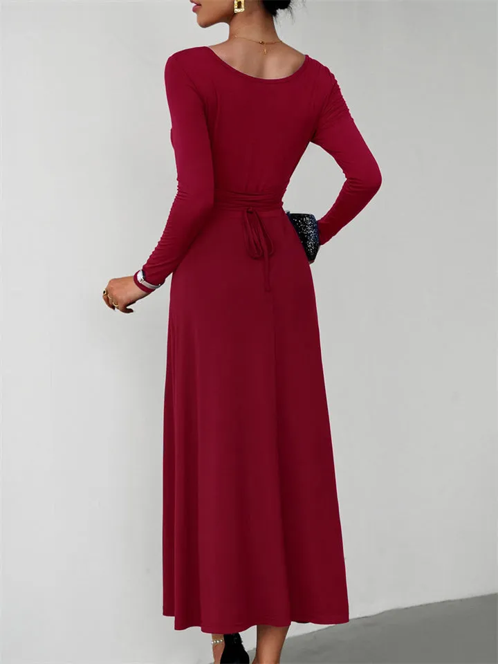 Women's Classy Plain Banquet Waisted Dresses