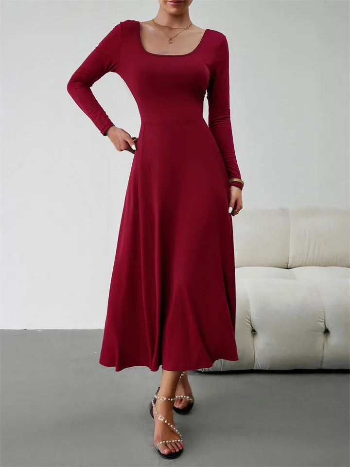 Women's Classy Plain Banquet Waisted Dresses