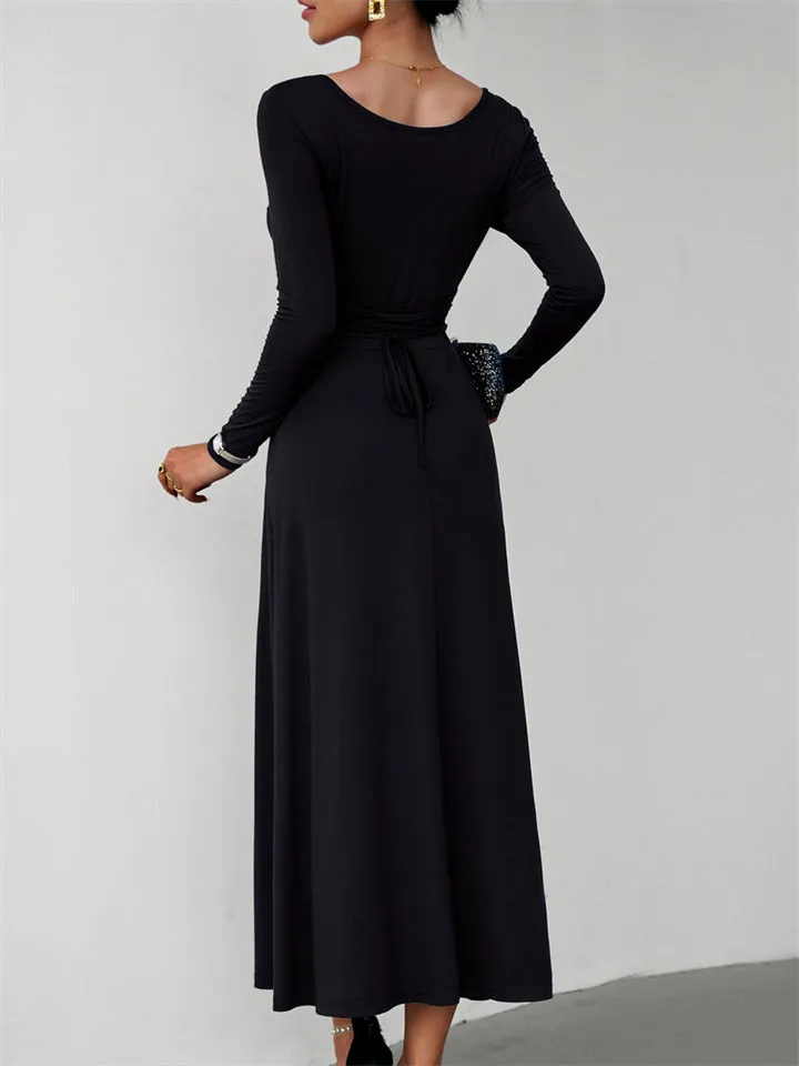 Women's Classy Plain Banquet Waisted Dresses