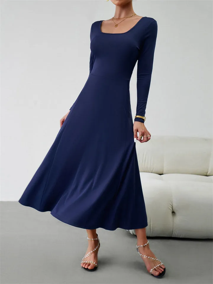 Women's Classy Plain Banquet Waisted Dresses