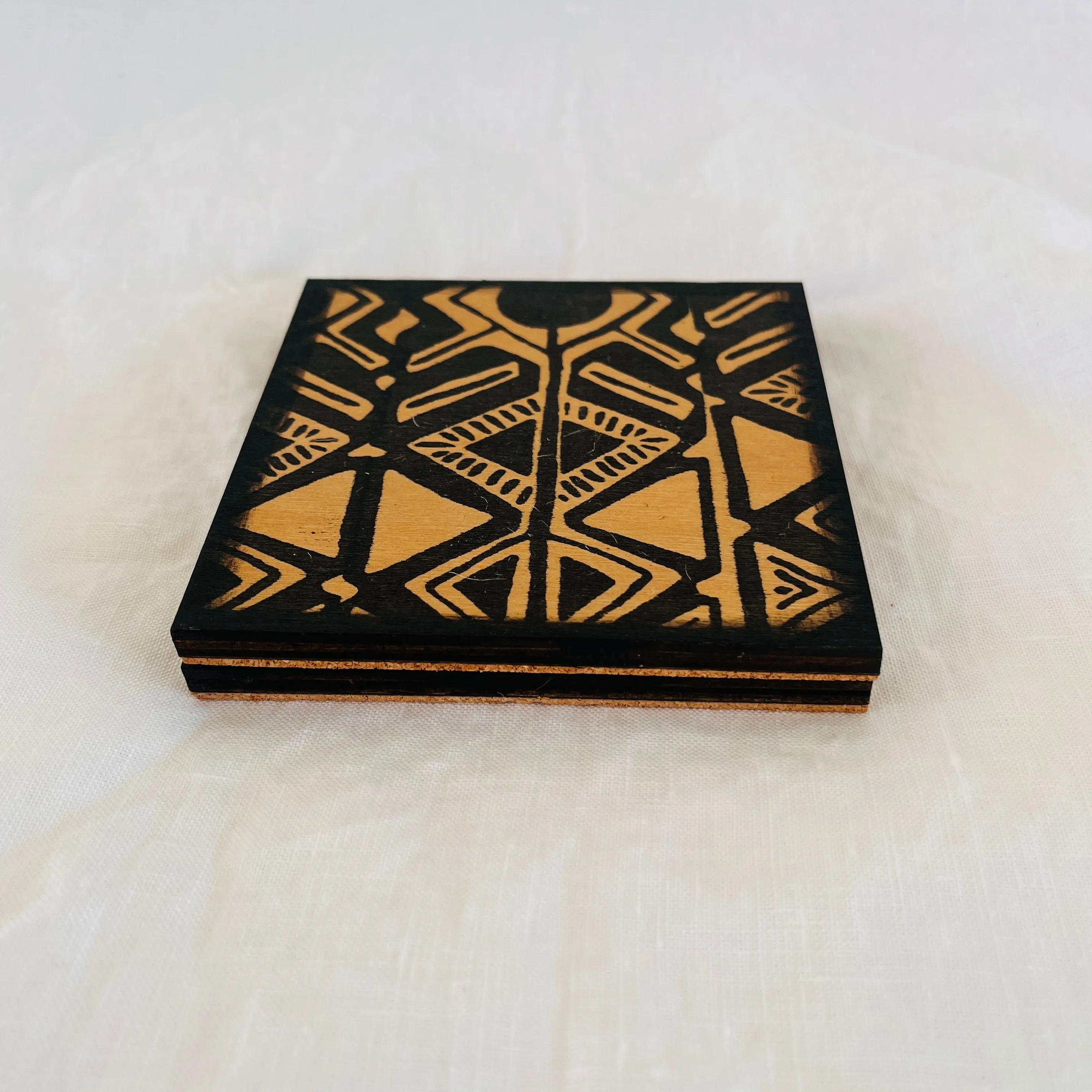 Wood Art Coasters - Set of 2