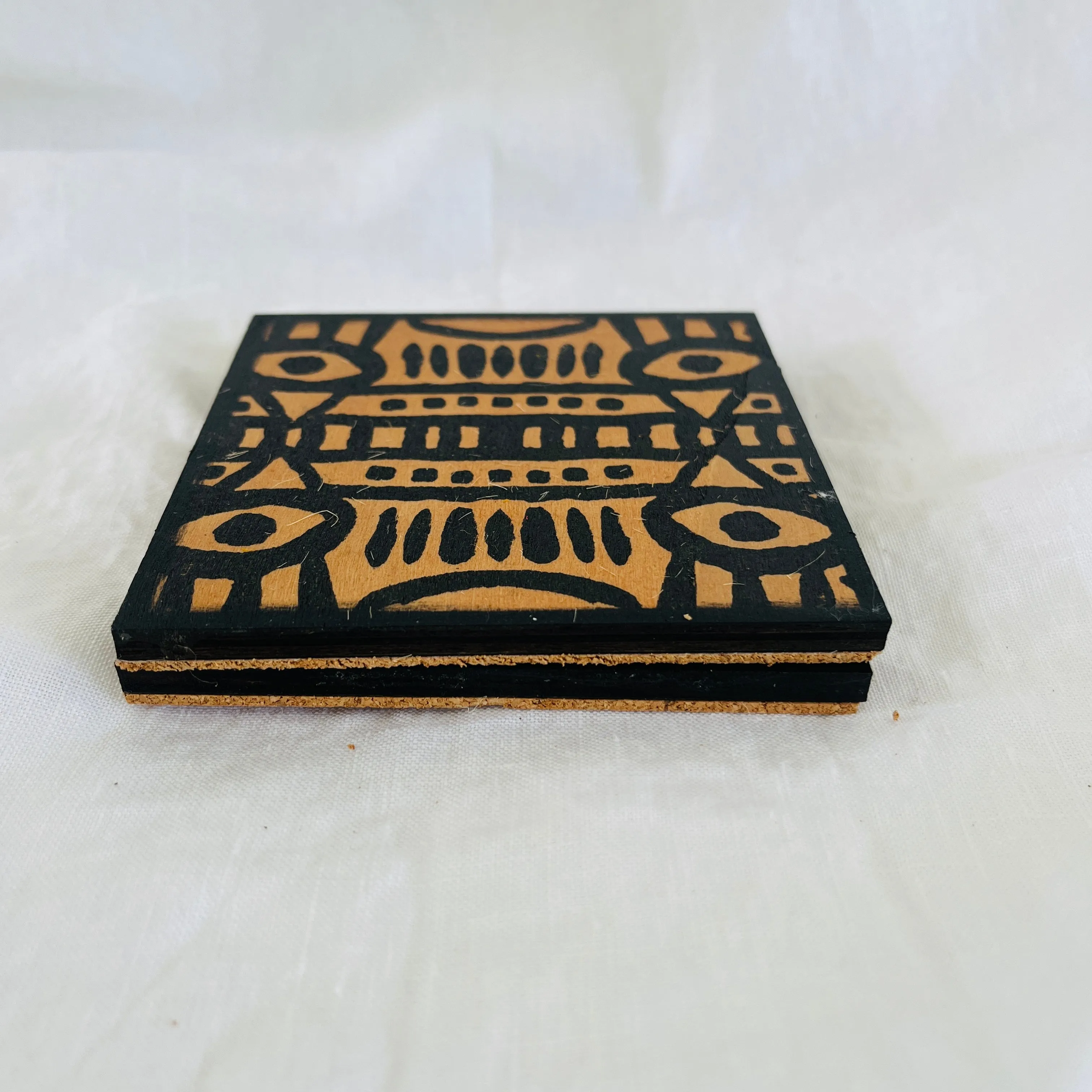 Wood Art Coasters - Set of 2