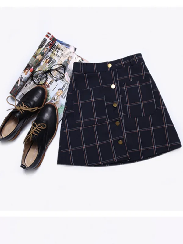 wool buttoned skirt
