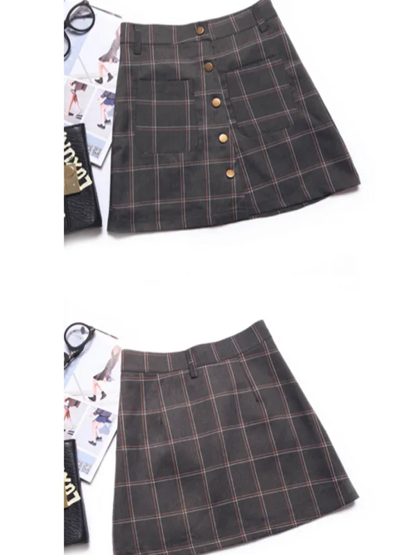 wool buttoned skirt