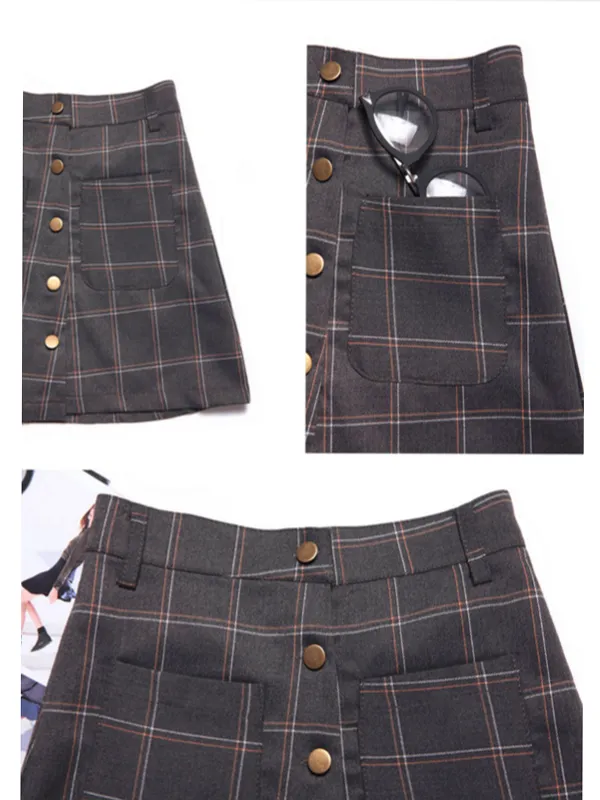 wool buttoned skirt