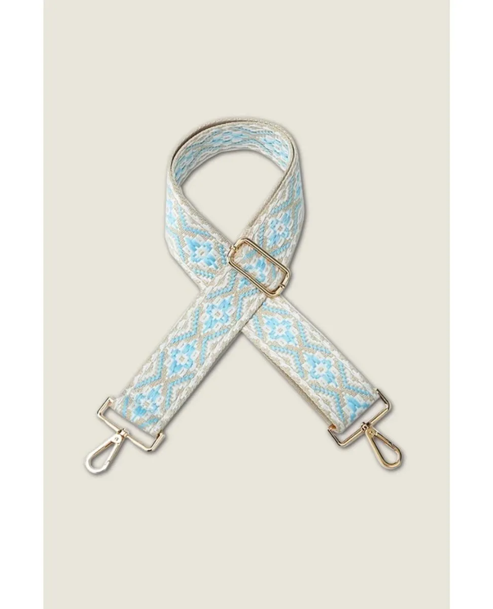 Woven Purse Shoulder Strap Light Blue