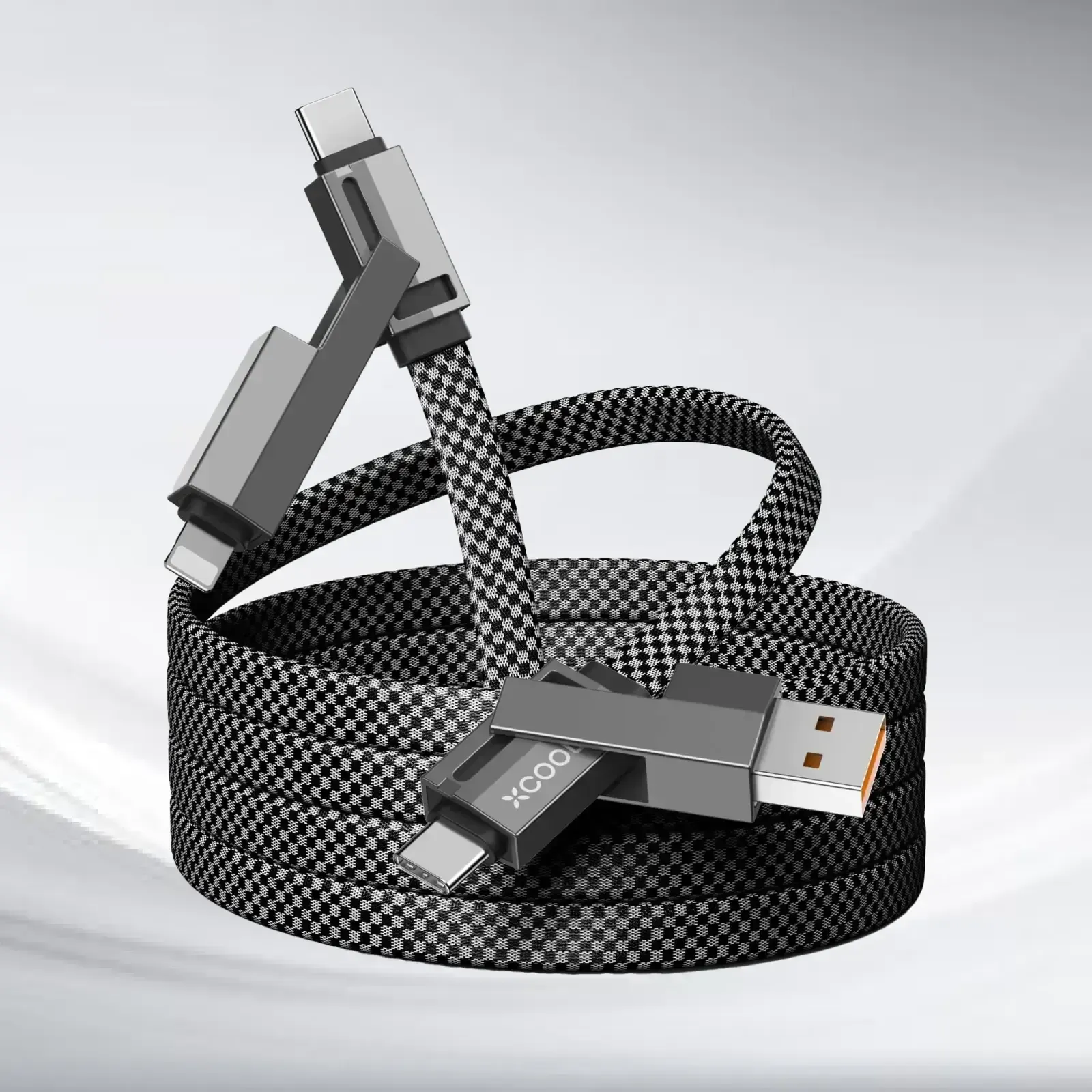 xCool Cable Monster 4-in-1 100W USB-C Charging Cable with Interchangeable Connectors