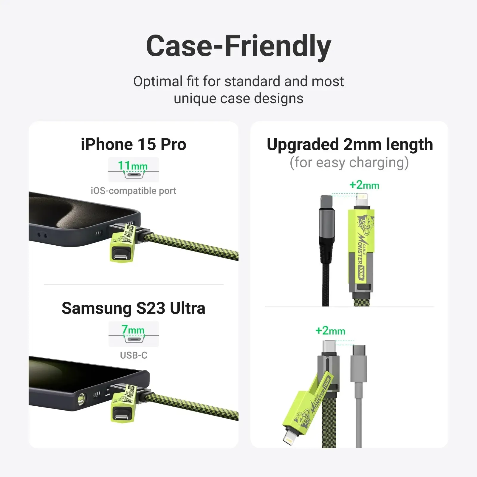 xCool Cable Monster 4-in-1 100W USB-C Charging Cable with Interchangeable Connectors