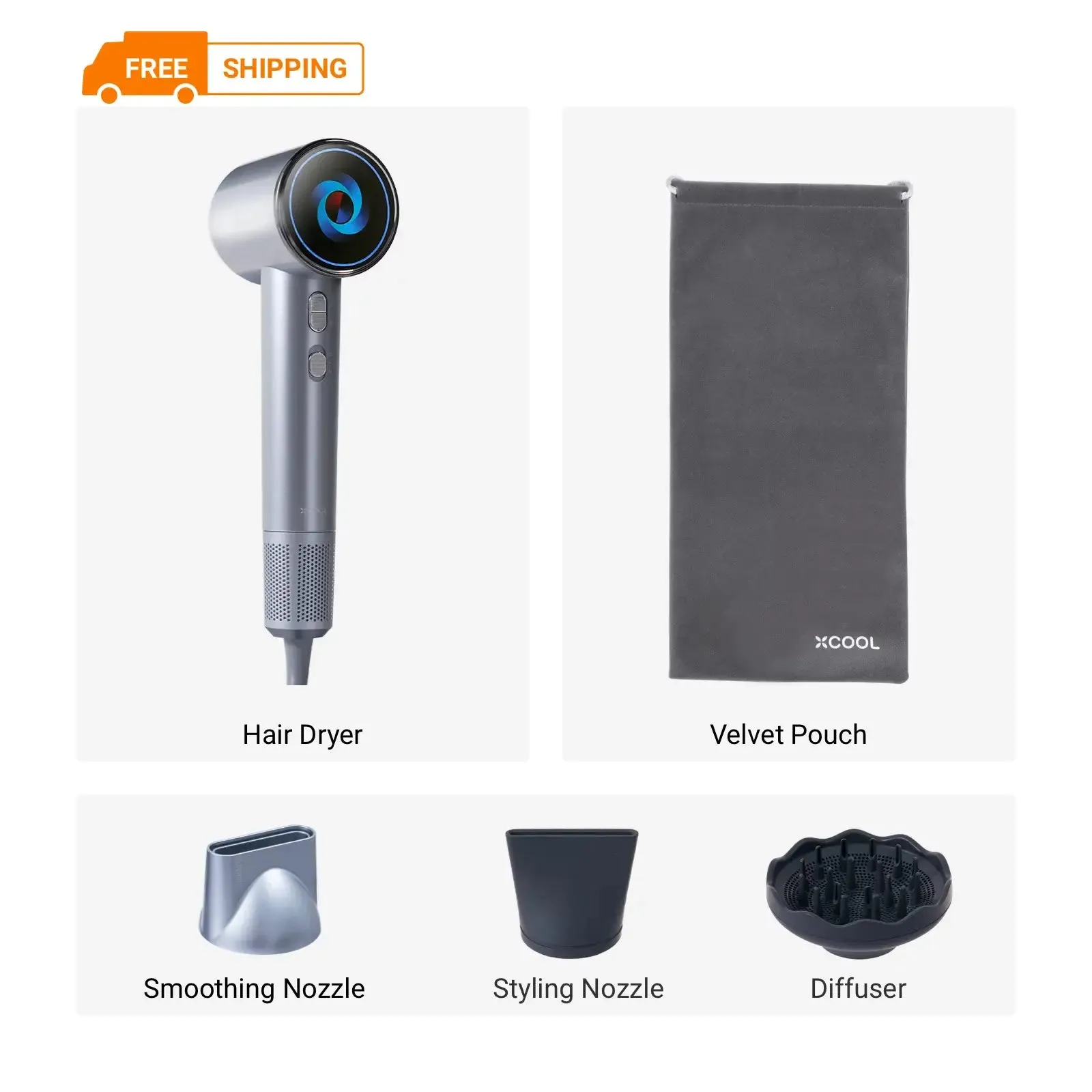 xCool SuperCare 2-in-1 Quiet, Portable Ion Hair Dryer