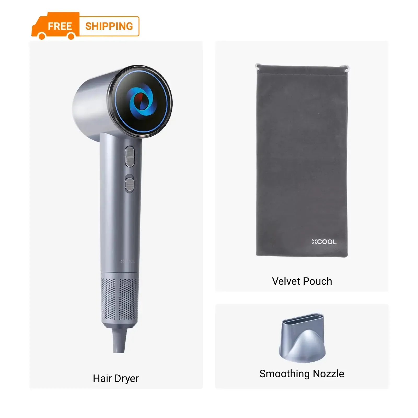 xCool SuperCare 2-in-1 Quiet, Portable Ion Hair Dryer
