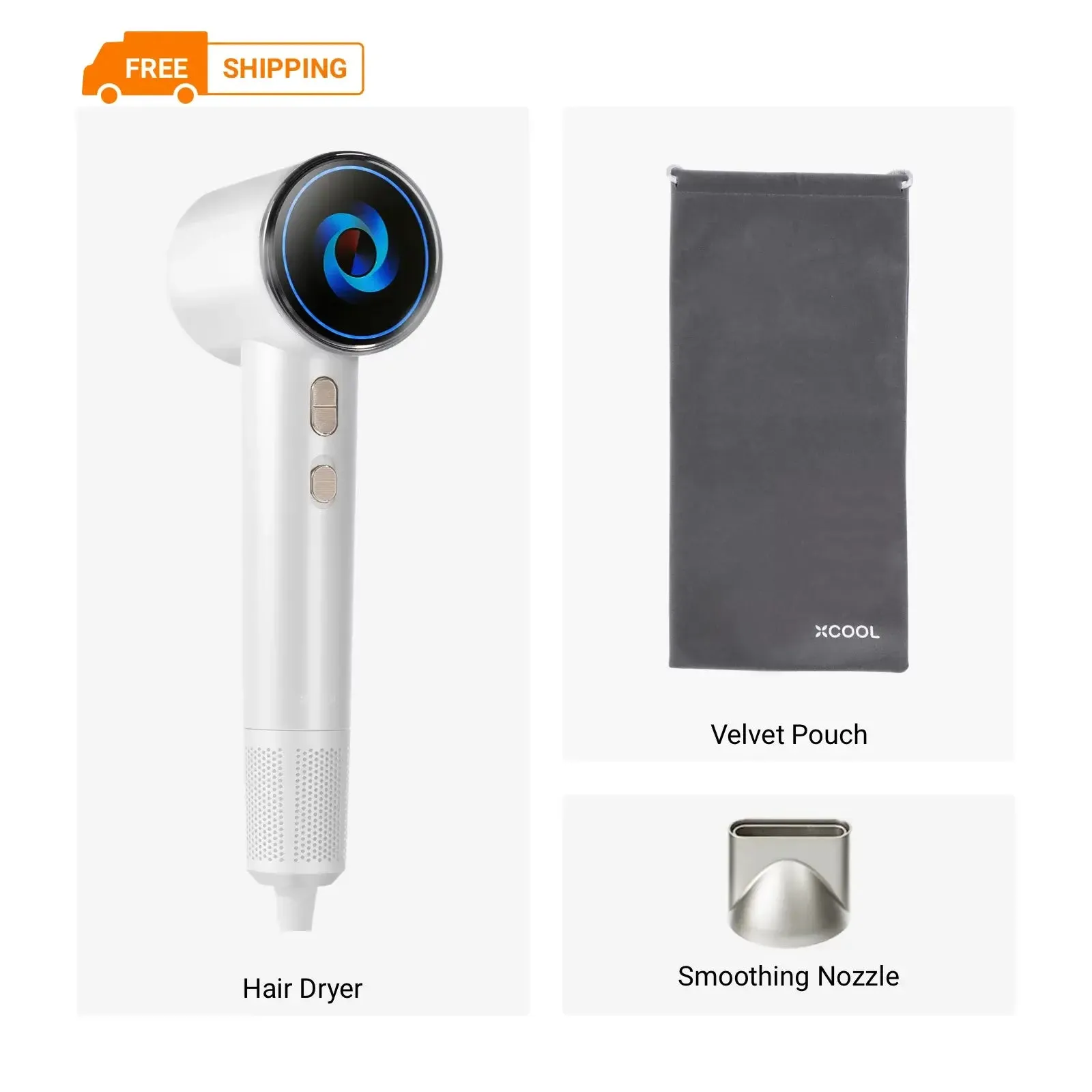 xCool SuperCare 2-in-1 Quiet, Portable Ion Hair Dryer