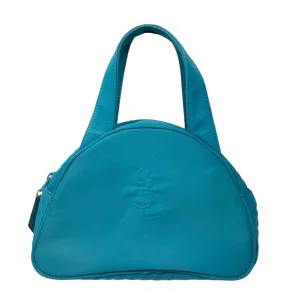 YSL Blue Nylon Top Handle Bag
