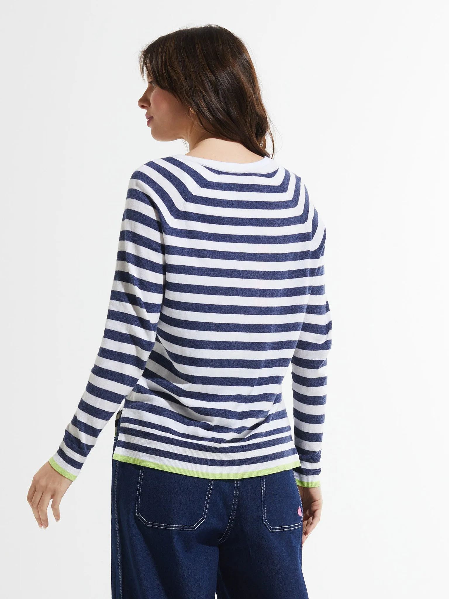 Zaket and Plover Stripe V-Neck Sweater